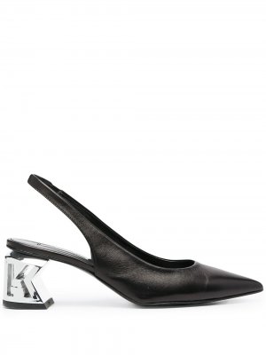 Туфли на скульптурном каблуке Karl Lagerfeld. Цвет: черный