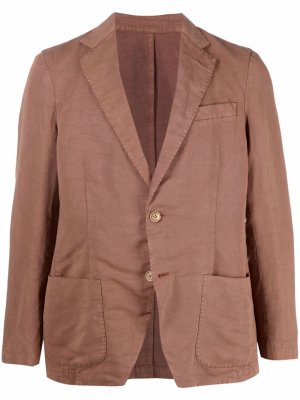 Однобортный пиджак узкого кроя Altea. Цвет: коричневый
