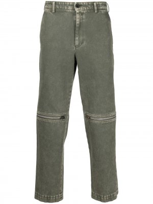 Прямые джинсы с молниями Black Comme Des Garçons. Цвет: зеленый