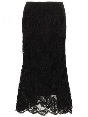 Кружевная юбка Tulip Simone Rocha. Цвет: черный