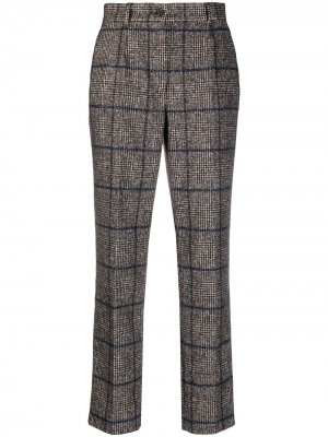 Клетчатые брюки Quadri строгого кроя Dolce & Gabbana. Цвет: коричневый