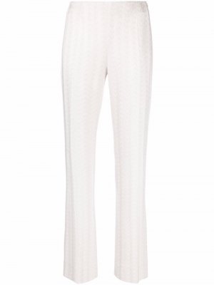 Расклешенные брюки тонкой вязки Missoni. Цвет: белый