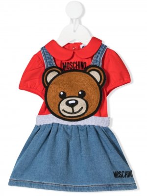 Платье Teddy Bear Moschino Kids. Цвет: синий