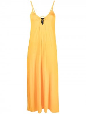 Платье миди без рукавов Emporio Armani. Цвет: оранжевый