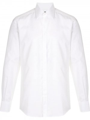 Рубашка с длинными рукавами и складкой на спине Dolce & Gabbana. Цвет: белый