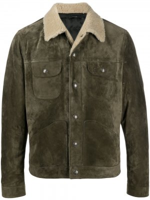 Куртка с подкладкой из овчины TOM FORD. Цвет: зеленый
