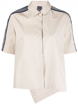Рубашка с короткими рукавами и отделкой в полоску Lorena Antoniazzi. Цвет: нейтральные цвета