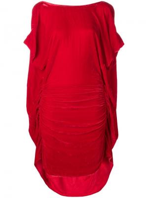 Платье миди со сборками Paula Knorr. Цвет: красный
