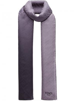 Монограммный шарф Fendi. Цвет: черный
