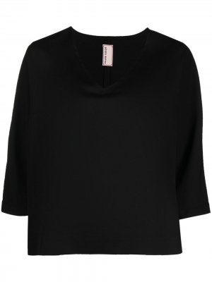 Укороченная блузка с V-образным вырезом Antonio Marras. Цвет: черный