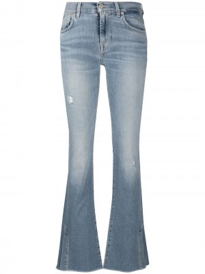 Расклешенные джинсы с заниженной талией 7 For All Mankind. Цвет: синий