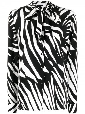 Блузка с зебровым принтом BOSS. Цвет: черный