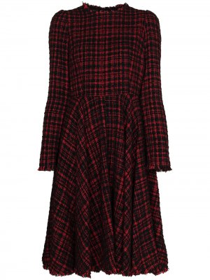 Твидовое платье миди со складками Dolce & Gabbana. Цвет: красный