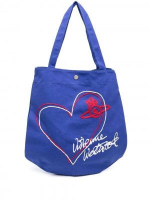 Сумка-тоут с вышитым логотипом Vivienne Westwood. Цвет: синий