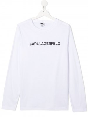 Футболка с длинными рукавами Karl Lagerfeld Kids. Цвет: белый