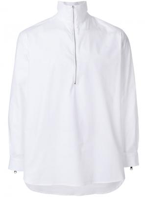 Рубашка с воротником на молнии Lucio Vanotti. Цвет: белый