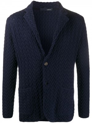 Фактурный пиджак Lardini. Цвет: синий