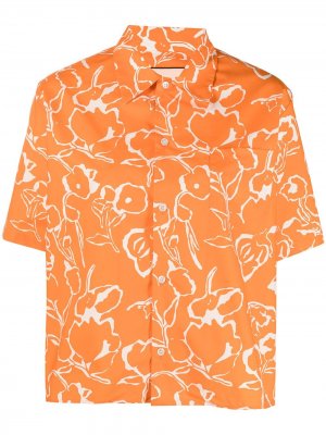 Рубашка с цветочным принтом Plan C. Цвет: оранжевый