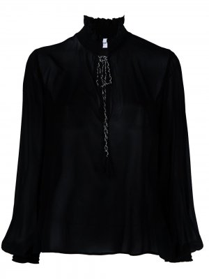 Атласная блузка с оборками Dondup. Цвет: черный