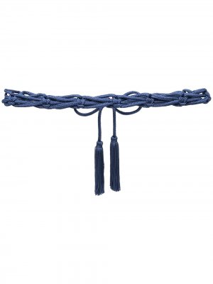Плетеный ремень с пряжкой-логотипом Alberta Ferretti. Цвет: синий