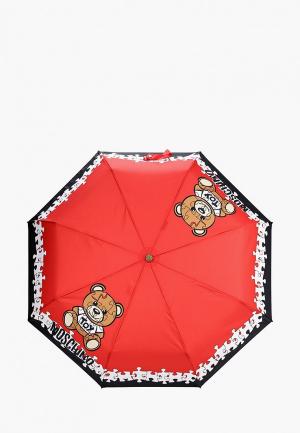 Зонт складной Moschino. Цвет: красный