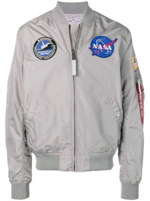 Куртка-бомбер с нашивкой NASA Alpha Industries. Цвет: серый