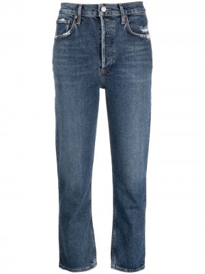 Укороченные джинсы Riley прямого кроя AGOLDE. Цвет: синий