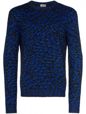 Жаккардовый свитер Eclaire с узором Saint Laurent. Цвет: синий