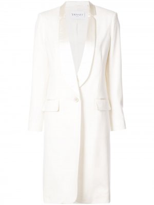 Кашемировое приталенное пальто Vionnet. Цвет: белый