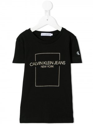 Футболка с логотипом Calvin Klein Kids. Цвет: черный