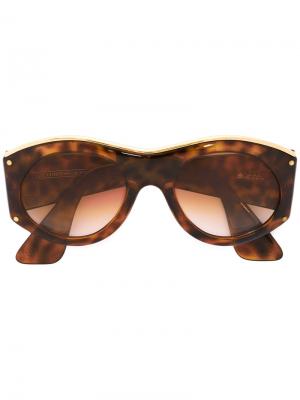 Солнцезащитные очки в овальной оправе Christian Lacroix Pre-Owned. Цвет: коричневый