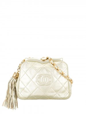 Стеганая поясная сумка 1990-х годов Chanel Pre-Owned. Цвет: золотистый