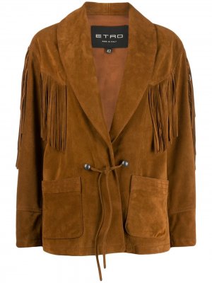 Куртка с бахромой Etro. Цвет: коричневый