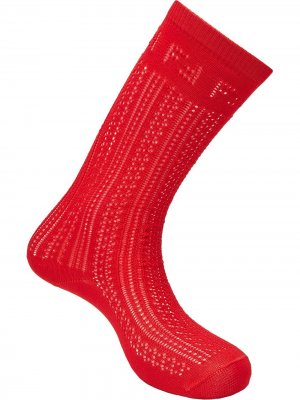 Носки ажурной вязки Fendi. Цвет: красный