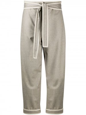 Укороченные брюки с завязками Stella McCartney. Цвет: серый