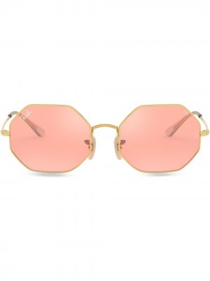 Солнцезащитные очки в восьмиугольной оправе Ray-Ban. Цвет: розовый