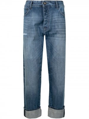 Укороченные джинсы широкого кроя Emporio Armani. Цвет: синий