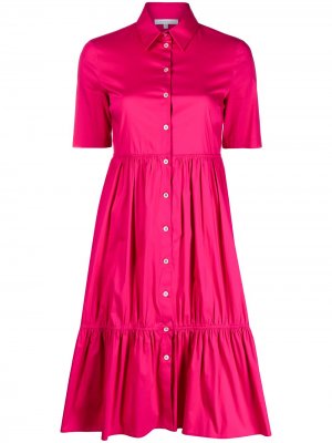 Платье-рубашка со сборками Patrizia Pepe. Цвет: розовый