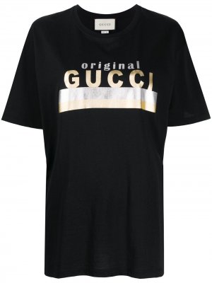 Футболка с логотипом Gucci. Цвет: черный