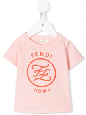 Футболка с логотипом Fendi Kids. Цвет: розовый