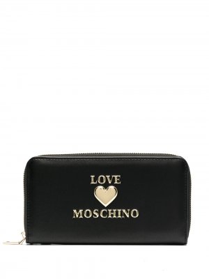 Кошелек с логотипом Love Moschino. Цвет: черный