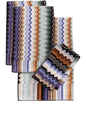 Комплект Giacomo из пяти полотенец Missoni Home. Цвет: синий