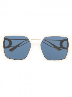 Солнцезащитные очки в массивной квадратной оправе Dior Eyewear. Цвет: белый