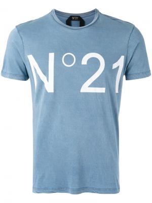 Футболка с принтом No.21 Nº21. Цвет: синий