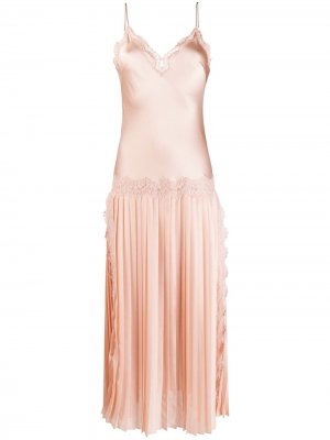 Платье со вставками из цветочного кружева Alberta Ferretti. Цвет: розовый