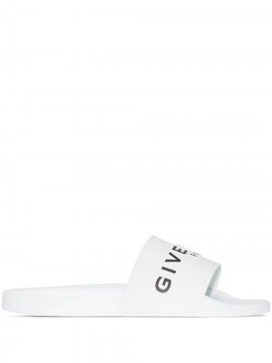 Шлепанцы с логотипом Givenchy. Цвет: белый
