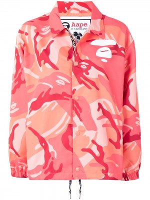 Легкая куртка с камуфляжным узором AAPE BY *A BATHING APE®. Цвет: розовый