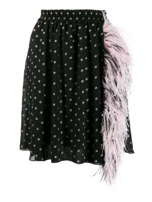 Мини-юбка с перьями MSGM. Цвет: черный