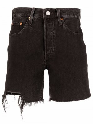 Levis джинсовые шорты 501 с эффектом потертости Levi's. Цвет: черный