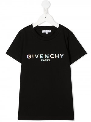 Футболка с круглым вырезом и логотипом Givenchy Kids. Цвет: черный